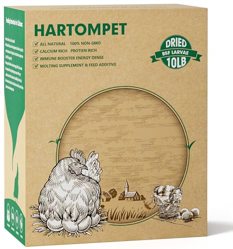 HARTOMPET 4,5 kg gentechnikfreie schwarze Soldatenfliegenlarven, überlegener Kalziumschub für Hühner, besser als getrocknete Mehlwürmer, Geflügelfutter, ideal für Häutung und Legehennen, Wildvögel,