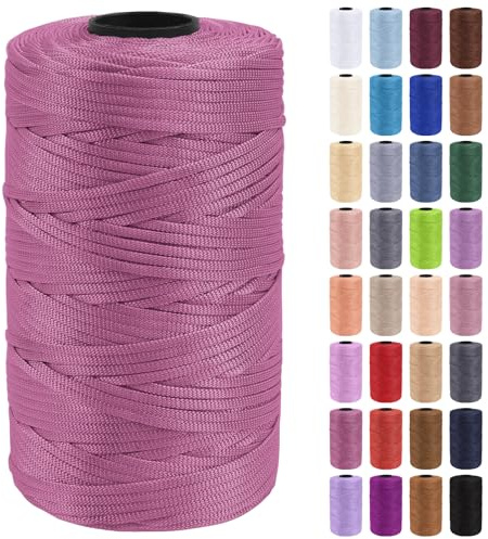 Uiopa Fettuccia per Borse a Uncinetto, 3mm x 200m Filato Uncinetto in Polipropilene, Filo Crochet Yarn per Borse, Fai da Te, Decorazioni, Artigianato