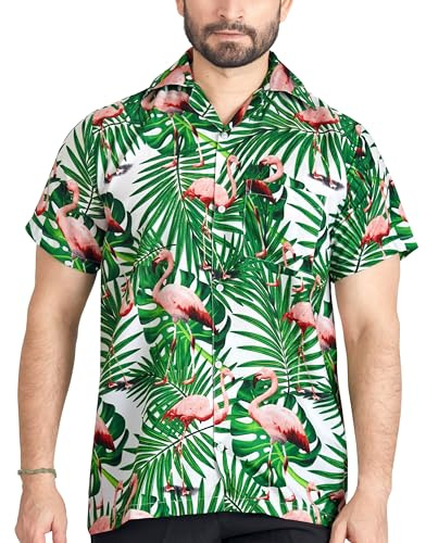 CLUB CUBANA Chemise Hawaïenne Décontractée À Manches Courtes pour Homme Coupe Ajustée XL