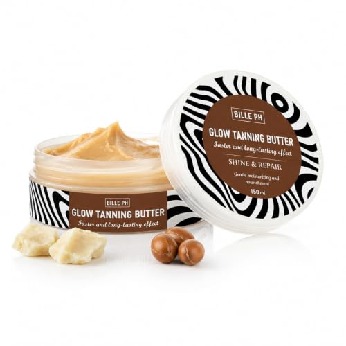 BODI BEAUTY – Bräunungsbeschleuniger & Selbstbräuner 150 ml – Tanning Butter Öl für schnelle Bräune | mit Olivenöl, Kokosöl, Sheabutter & Kakaobutter | schimmernde Perlen, nicht fettend, ohne LSF