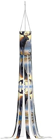 Halloween-Windsack, 150 cm, Geister-Windsack, für den Außenbereich, zum Aufhängen, Garten, Rasen, Party, Dekoration, Tier, nördlicher Elch