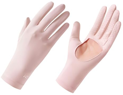 Antcher Women UV Sun Protection Gloves Ice Silk Sunblock Full Finger Touchscreen Non Slip Gloves Hiking Cycling Gloves for Golf Driving Fishing