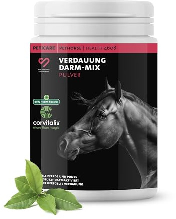 Peticare Polvo Digestivo Natural para Caballos | Favorece la Salud intestinal y el Sistema inmunitario, la Flora intestinal | para la diarrea | Ingredientes Vegetales | sin OGM | petHorse Health 4608