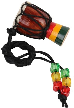 Yibuy Djembe-Trommel-Halskette, Holz, klassisches Mini-Instrument, Schmuck für Musikliebhaber, Geschenk