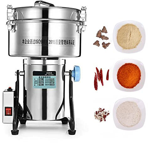 3500G Kommerziell Elektrische Getreidemühle Hohe Geschwindigkeit Kräutermühle Swing-Typ Pulverisierer Pulvermaschine Rostfreier Stahl Zum Mahlen Von Getreide, Wurzeln, Mehl, Körnern, Gewürzen, Kaffee