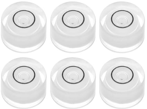 QUARKZMAN 6 Stück Runde Libelle 10x6mm Mini Kreisförmige Wasserwaage für Ausrichtung Kamera Stativ Teleskop Werkstatt Drehteller Bilder Rahmen, Weiß.