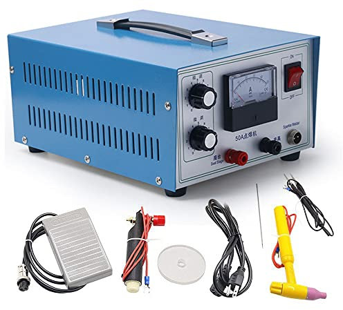 Mini saldatrice a Punti 400W Saldatrice Laser per Gioielli in Oro Argento con Strumento Maniglia, saldatrice a Punti Automatica per Gioielli, per Oro Argento Platino con Pedale 50A