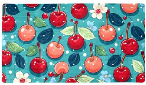Cute Little Red Cherry Premium Anti-Rutsch-Badewanneneinlage Bodenmatte, schnell trocknend, extra lang und sicher für Erwachsene, Frauen, leicht zu reinigen und maschinenwaschbar