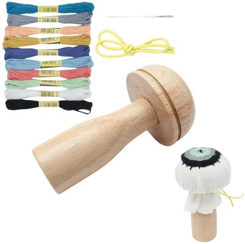 Stopfpilz-Set | Pilzdarner aus mit Nadeln, Faden, Gummiband, Reparaturset für Socken, Hüte, Hosen, Pullover | Reparaturset Komplettset