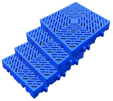 Wasserdichte leichte Kunststoff-Paletten zur Aufbewahrung von Gitter-Pads, stapelbare Bodenpaletten mit atmungsaktiven Gitterrosten, ideal für Garage, Supermarkt und Keller, einfache Installation (4