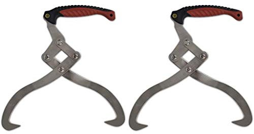 Brokky Pinze Tenaglie per Tronchi 2 pz con Manico in TPR|Pinza forestale per Legna e Tronchi Forza di trazione 2 Artigli