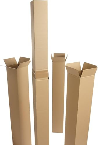 WePack 50 Stück Versandhülsen 2000x150x150 mm Versandkarton lang und eckig 2-teilige Design Braun Versandrohr Versandrolle Faltkarton ohne Sperrgutzuschlag
