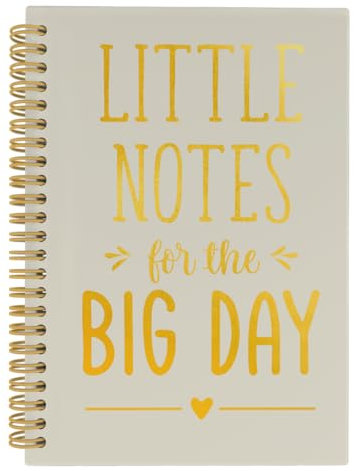 ANIANG Wedding Spiral Notebook, Wedding Journal, Engagement Bride Gifts, Wedding Planning 5.5x8.3 164pages Lined Notebooks College Ruled, Little Notes for The Big Day Notebook for Wedding (Cream)