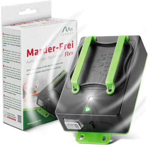 Gardigo® Dispositivo Anti Martore a Batterie | Repellente Antiroditori per Auto, Casa | Facile Sostituzione Batterie | Ultrasuoni per Allontanare Roditori Vano Motore, Soffitta | Repellente Topi Auto