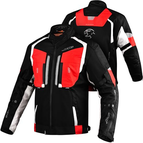 JAG Men's All Season Reflective Mesh Motorcycle Jacket | CE Armored Dual Sports Cordura Jacket with Removable Liner