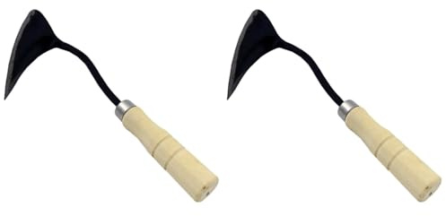 Besportble Houe Triangulaire À Manche en Bois - Outil De DéSherbage Ergonomique pour Jardinage Et AméNagement Paysager 30 Cm