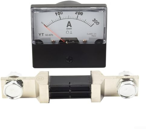 DAZZLEEX Voltímetro Analógico, DH-670 Amperímetro DC Analógico Amperímetro Medidor Y Shunt Panel Ampere Combinación De Un Amperímetro Analógico Y Una Derivación (200A)