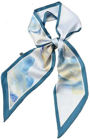 GIMIRO Satin Seidenschal 148 x 13,5 cm Krawatte Double Layer Bund für Blazer, Mantel, Kleid