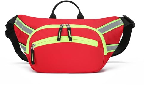 3DTengkit Marsupio di pronto soccorso per donne e uomini, marsupio rosso di pronto soccorso, borsa di pronto soccorso vuota con cintura regolabile in vita, per viaggi, corsa, escursionismo