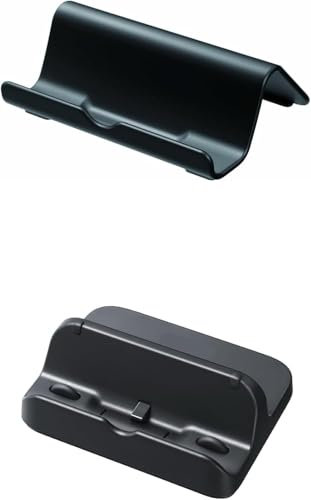 OEM Replacment Genuine Gamepad Cradle and Stand Dock Compatible with Wii U Handheld Console Combo Pack Plus Limited Edition Figurine/Toy, (Black)