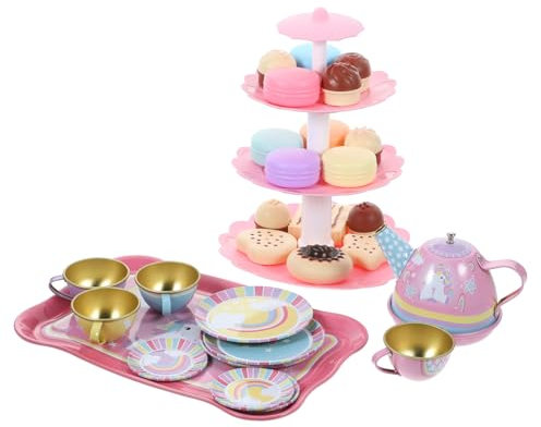 SUPVOX Boys and Girls Cartoon Tea Set Toy Simulation Pretend Play Tea Party Set Cup and Boy Girl's for Pot and Girls