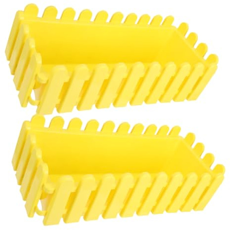 ibasenice Jardinière Rectangulaire en Plastique Jaune 2 Pièces pour Balcon Extérieur, Pot de Fleurs Grand Modèle Fond Antidérapant, pour Culture de Plantes Succulentes et Jardinage Urbain