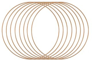 Vaessen Creative Metallringe 20 cm x 3 mm Kreis zum Basteln - 8 Stück Drahtkreis Antique Gold und Deko Kranz aus Metall für TrockenblumenKranz, Makramee, Traumfänger, Mobile Basteln und Wanddeko