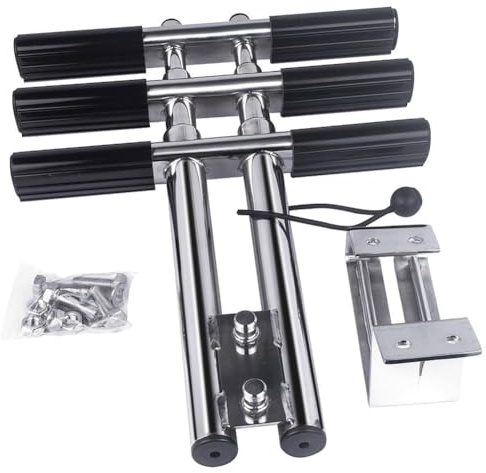 3-Step Stainless Steel Boat Transom Dive Ladder with Bracket - Heavy Duty Sport Ladder for Yacht, Pontoon & Swimming Pool - Durable Silver Marine Accessory