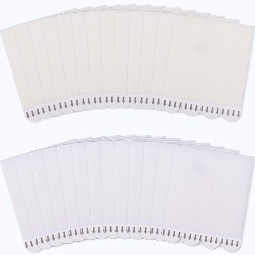 QiWeiFaCai 30-Pairs (60 Strips) Medium Picture Hanging Strips, Damage Free Wall Adhesive Hook and Loop Tape for Posters and Frames, No Tools Required, Hook and Loop Tape, White