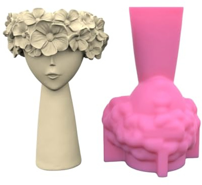 Molde de silicona para maceta, molde para jarrón, cemento, cemento, resina epoxi, herramienta de fundición, manualidades, decoración de jardín, moldes de resina para macetas