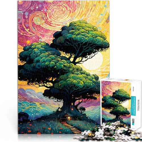 Dreamy Treehouse LandscapePuzzle for Adults 1000 Pieces Decompressing Intellectual Educational Toy Gifts Ideas 38x26cm