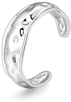 ALEXCRAFT 14K Vergoldet Armreif Große Breit Silber 925 Cuff Armband Damen