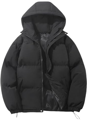 Allegorly Doudoune pour Femme avec Capuche Duvet Manteau Femme Doudoune à Capuche Zippé Vêtement en Duvet Hiver Matelassée Épaisse Chaude Fermeture Eclair pour d'hiver l'extérieur (XXL)