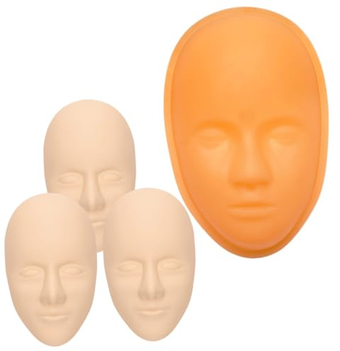 IWOWHERO Piel de Práctica para Tatuajes de Cejas y Cara 3 Piezas Silicona Base Fija Pvc Naranja Kit Entrenamiento Flexible Profesional para Maquillaje Permanente y Microblading Adecuada