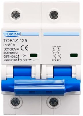 Disjoncteur Miniature Domestiques Disjoncteur 2P 1000 V CC 80 A 100 125 For Système Photovoltaïque, Interrupteur Principal De Batterie À Courbe C(100A)