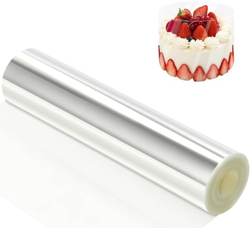 sengcengs Pellicola per bordi per torta di 20 cm di altezza, trasparente, pellicola di acetato, riutilizzabile, per decorazione di torte, anelli di dessert, mousse al cioccolato, ecc