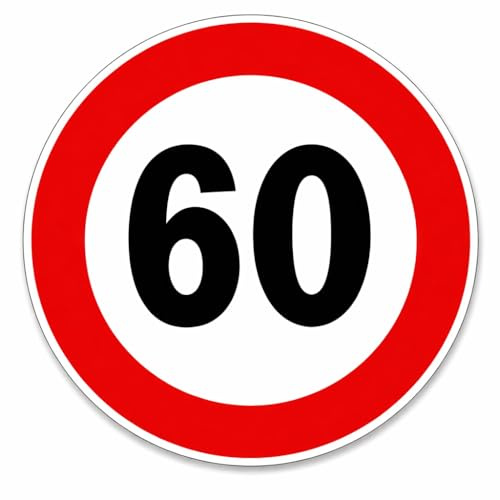 Segnale Stradale Disco D.60 – Limite di Velocità 60 km/h – Classe 1 Rifrangente – Cartello Circolare per Aree Private e Cantieri