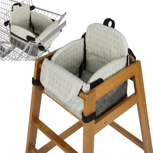 2-in-1 Sitzkissen für Hochstuhl & Einkaufswagen – 30×30 cm, wasserdicht & rutschfest, 2 cm Polsterung, für Zuhause, Restaurant & unterwegs, geeignet für Babys & Kleinkinder (8–24 Monate)