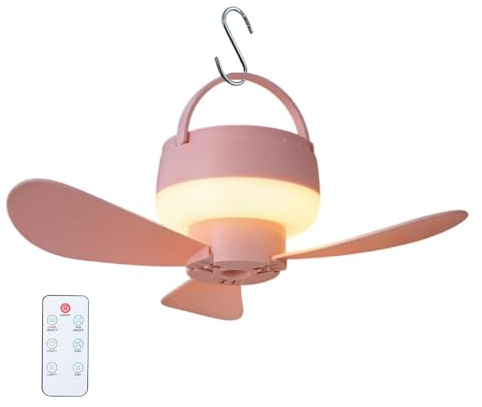 Ventilador De Techo Portátil 1800mAh USB Recargable 3 Velocidades con Luz