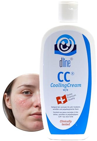 dline CC-CoolingCream | Vom Pflegeprofi für trockene, sensible Haut | 500ml Flasche | Feuchtigkeitscreme | Neurodermitis Creme | Aloe vera, Bienenwachs Glycerin Jojobaöl Mandelöl Rizinusöl Menthol