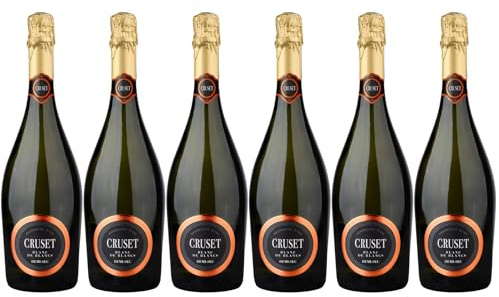 CRUSET - Vin Mousseux Demi-Sec - Blanc de Blancs - Origine : France (6 x 0.75 l)