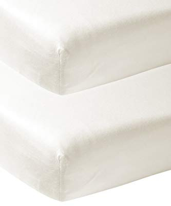 Meyco Spannbettlaken 2er Pack Kinderbett 70x140/150cm Jersey Offwhite | 100 % Baumwolle - Oeko Tex zertifiziert - Spannbetttuch - Rundum-Gummizug - atmungsaktiv & hautfreundlich