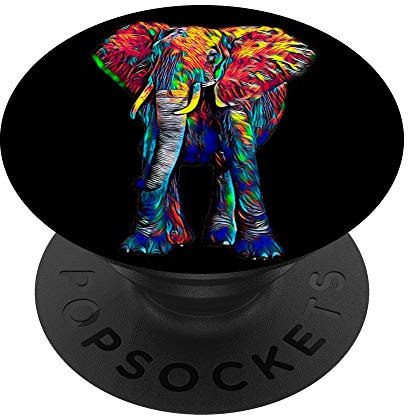Bunter Elefant PopSockets PopGrip: Ausziehbarer Sockel und Griff für Handys/Tablets mit Tauschbarem Top