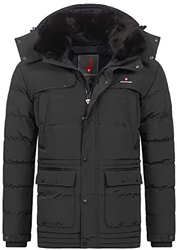 Höhenhorn Achalm Giaccone invernale da uomo, trapuntato e imbottito, Nero , XL