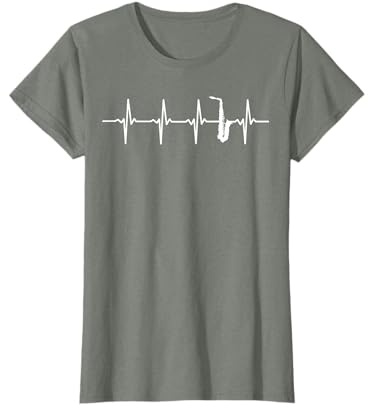 Saxophone Battement De Coeur Cadeau Pour Saxophonistes T-Shirt