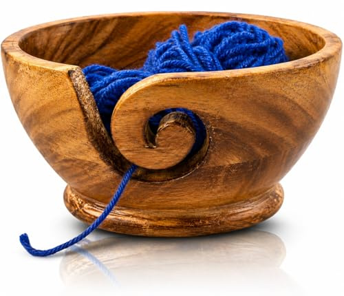 Handgefertigte hölzerne Garn- und Häkelschüsselhalter für Skiengarn, Garnbälle, dekorativer Aufbewahrungs-Organizer, Häkeln, Nadelarbeiten, Strickzubehör, Zubehör, Zubehör, robust, rutschfest