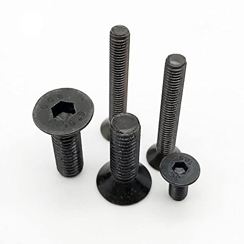 5/10/50 piezas M1.6 M2 M2.5 M3 M4 M5 M6 M8 Acero negro grado 10.9 GB70.3 Hexagon Hexagonal Cabeza hueca Tornillo Allen avellanado plano Tornillo M5 (10 piezas), 12 mm