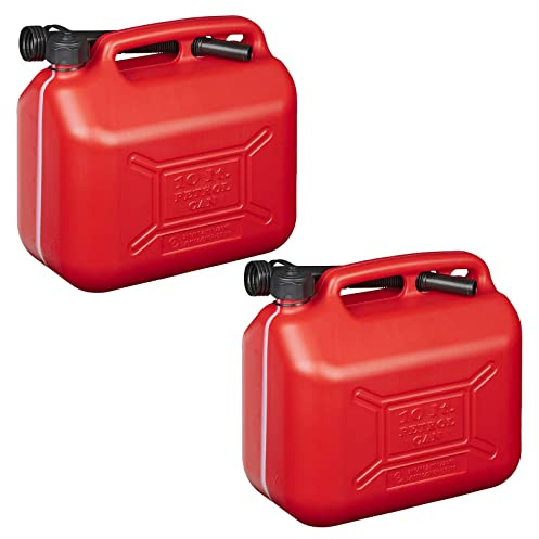 2 x Kraftstoffkanister 10 Liter rot Kunststoff Reserve Diesel Benzinkanister