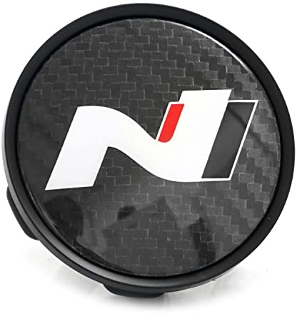 Hyundai 999XX01128 Radzierkappe (1 Stück) Nabendeckel N-Logo Radnabenkappe, für Hyper GT Leichtmetallfelgen, Schwarz