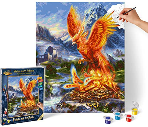 Schipper 609130870 Malen nach Zahlen - Phönix aus der Asche - Bilder malen für Erwachsene, inklusive Pinsel und Acrylfarben, 40 x 50 cm